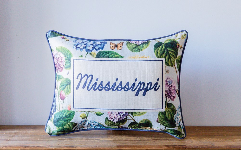 Hydrangea Hometown Botanical Pattern Pillow | Little Birdie | Little Birdie