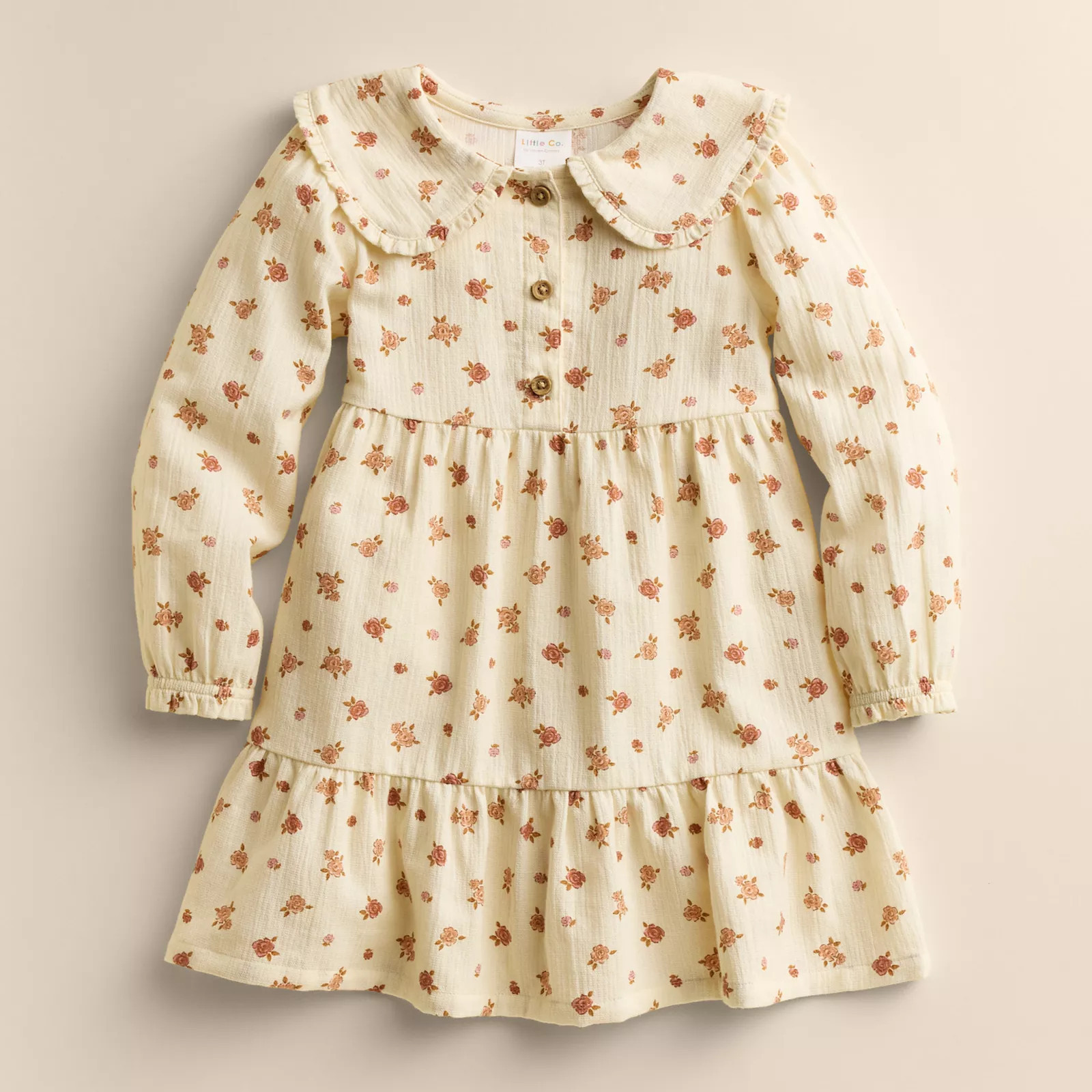 Baby & Toddler Little Co. by Lauren Conrad Collared Peasant Dress, Toddler Girl's, Size: 4T, Ivory Ditsy Rose | Kohl's