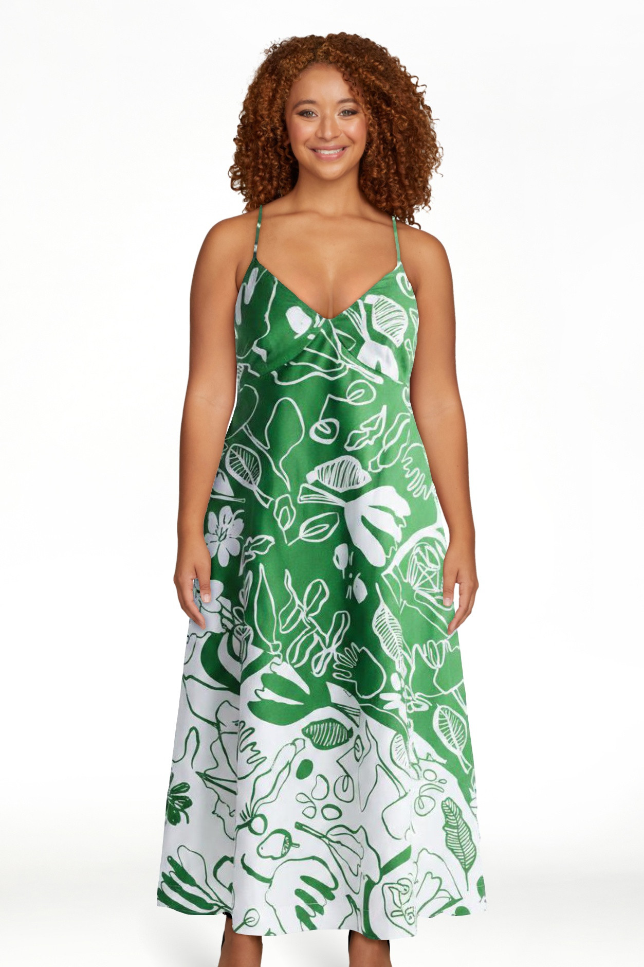 Free Assembly Women's Tie Back Cotton Maxi Dress, Sizes XS-XXL | Walmart (US)