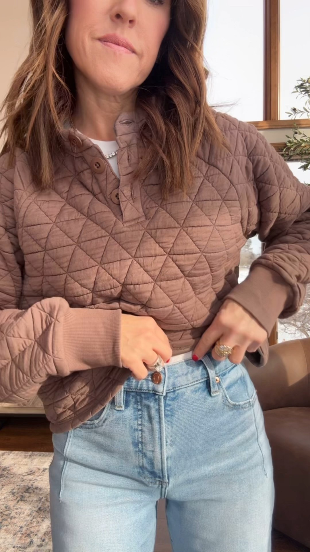 Winter outfit of the day. 
Small tee
Small quilted pullover
Jeans tts, 25 regular length
Shoes tts 
Necklace / use code: twopeasinablog 

#LTKOver40 #LTKSeasonal #LTKFindsUnder100