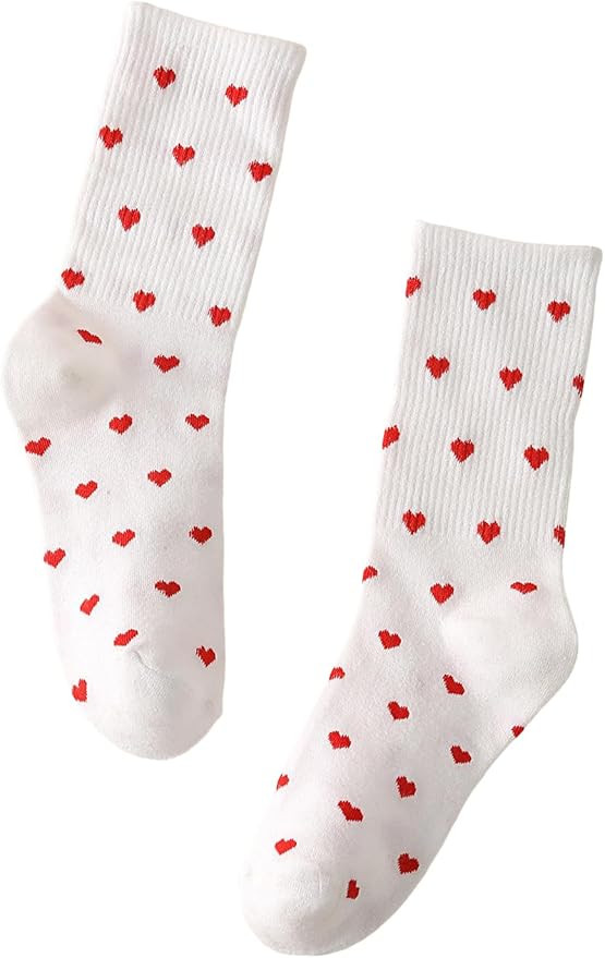 SHENHE Women's Embroidered Patterned Cute Crew Socks Breathable Soft Above Ankle Socks | Amazon (US)