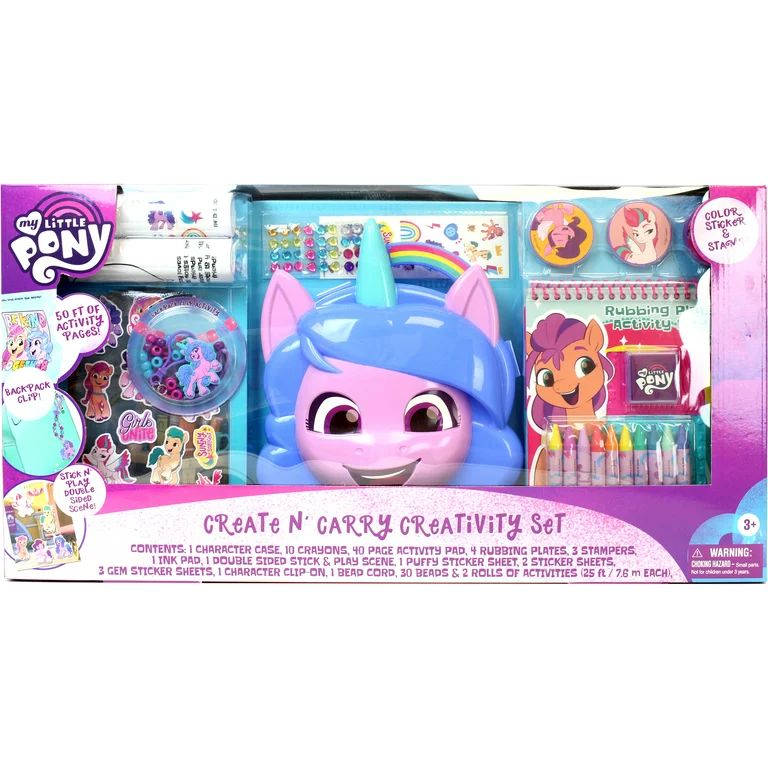 My Little Pony Create and Carry Creativity Art & Craft Kit Value Box (61 Pieces) | Walmart (US)