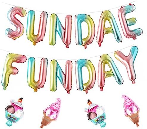 Sundae Funday Balloons Ice Cream Party Supplies Summer Sweet Theme Birthday Party Decoration Baby Sh | Amazon (US)