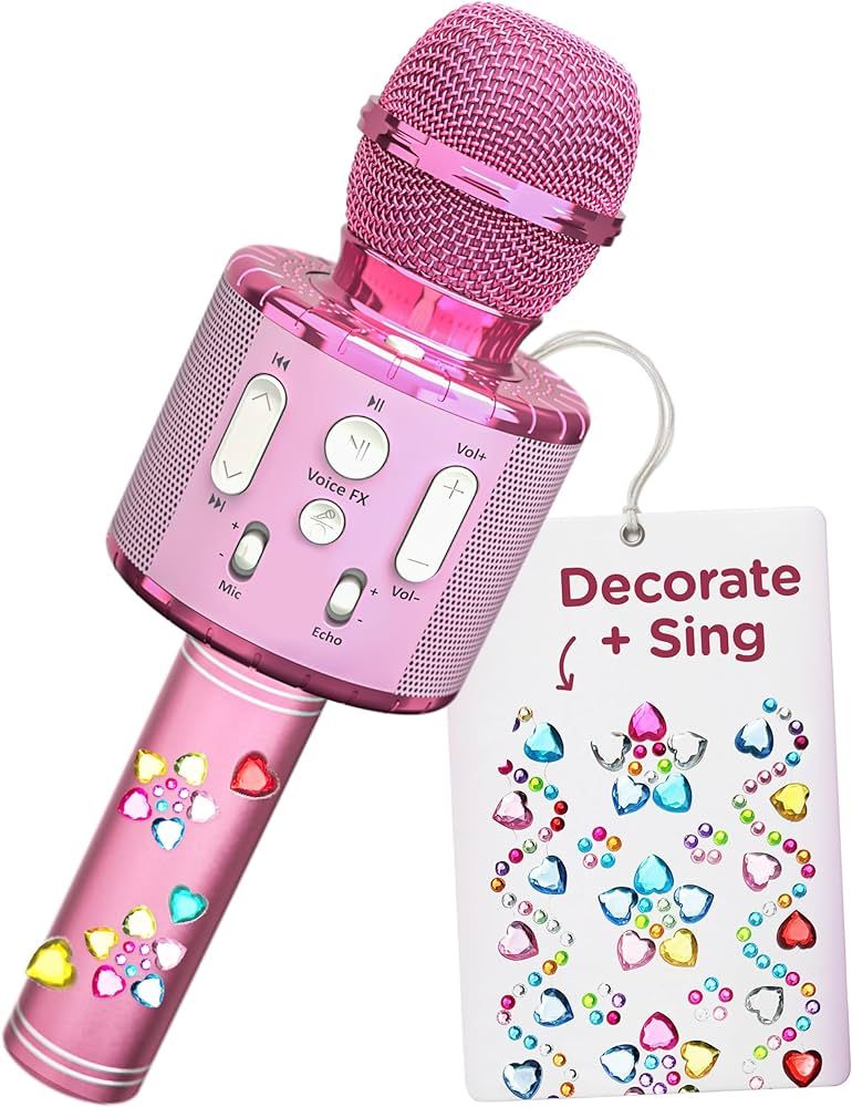 Move2Play, Kids Karaoke Microphone | Personalize with Jewel Stickers | Birthday Gift for Girls, B... | Amazon (US)