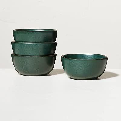 Set Of 4 Stoneware Exposed Rim Mini Bowl GREEN- Hearth & Hand with Magnolia | Amazon (US)