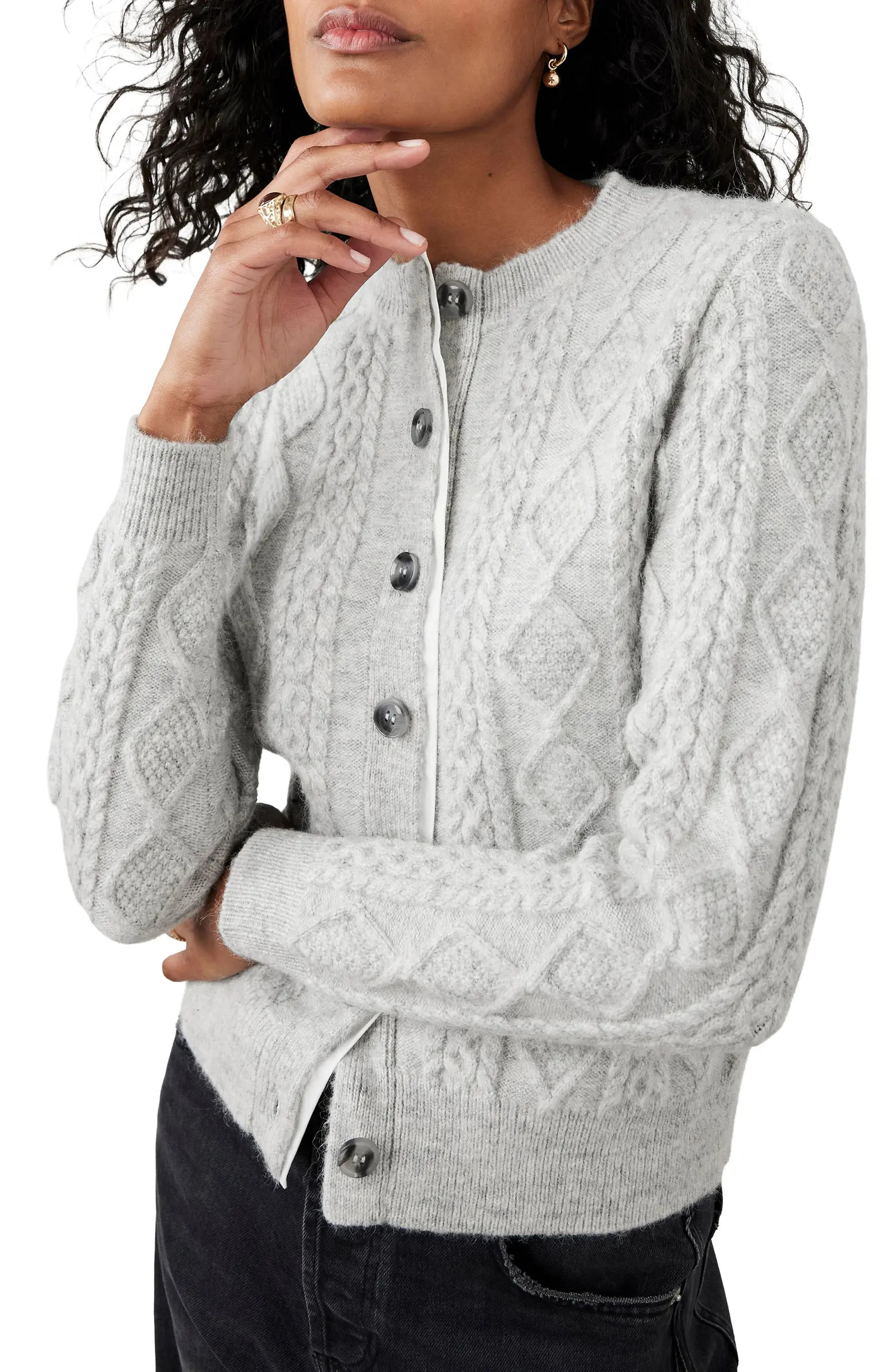 Cable Knit Wool Blend Cardigan | Nordstrom