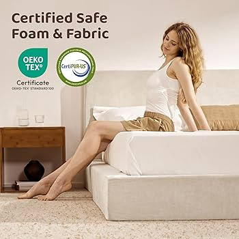 RECCI Cloud Upholstered Queen Bed Frame with Headboard, 5 Inch Foam Padded Platform, No Box Sprin... | Amazon (US)