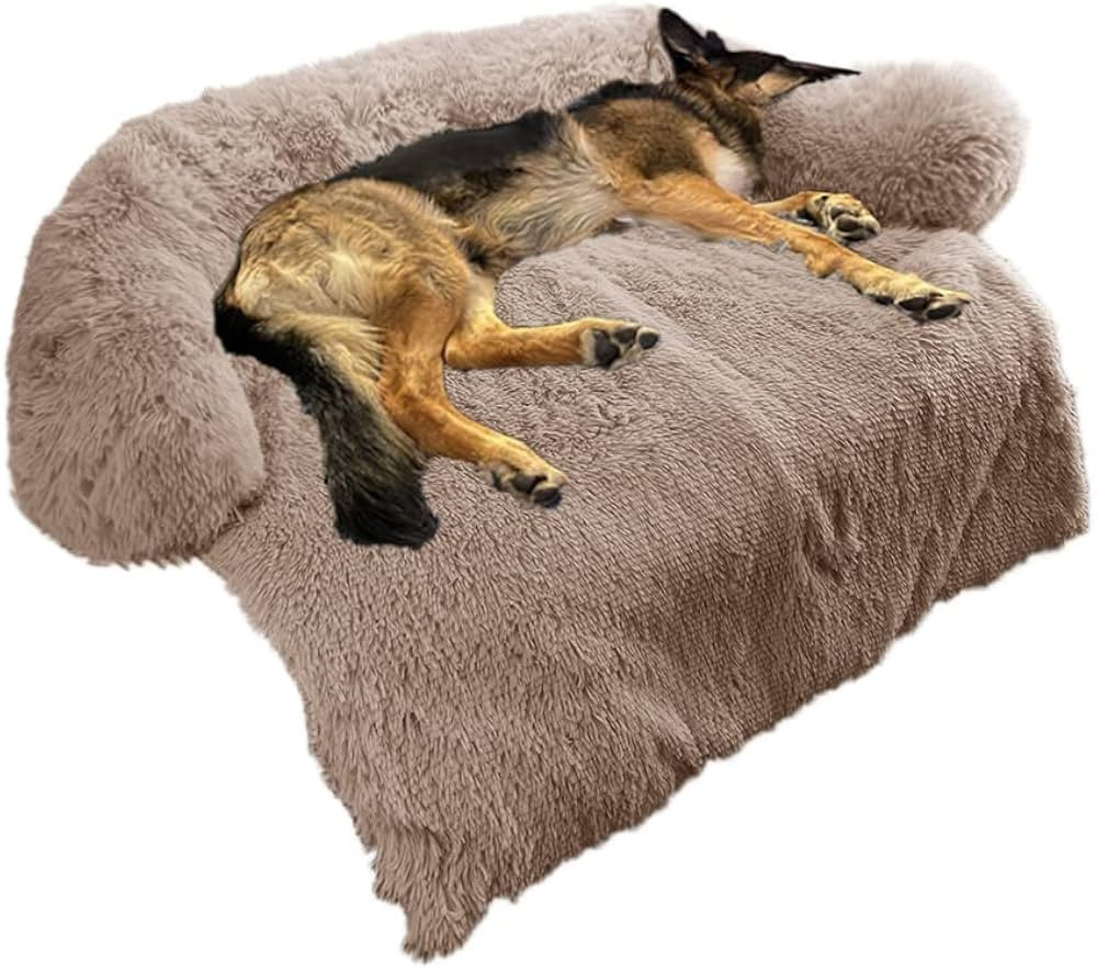 CHONGFA Calming Dog Bed Fluffy Plush Mat for Furniture Protector with Removable Washable Cover La... | Amazon (US)