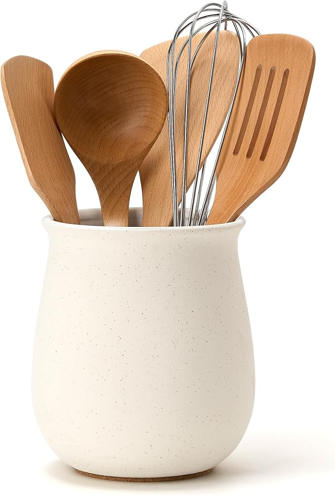 Utensil Holder for Kitchen Counter, Modern Nordic Boho Style Cooking Utensil Holder and Crock Hom... | Amazon (US)