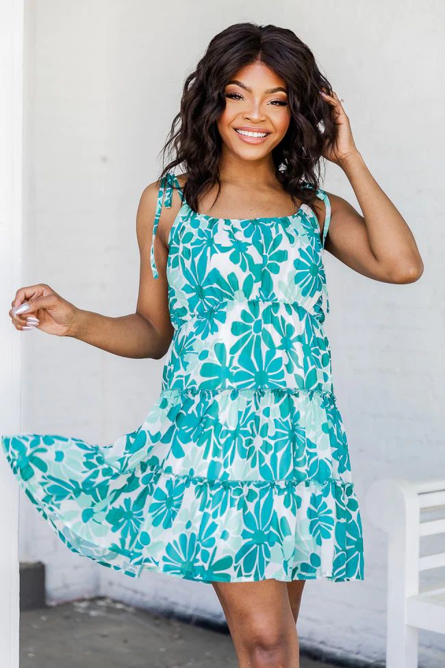 As Free As The Ocean Green Retro Babydoll Dress | Pink Lily