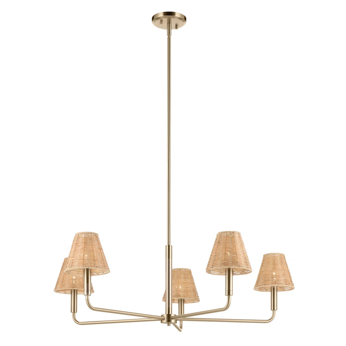 Kichler Lighting 38" 5-Light Chandelier with Handwoven Rattan Shade | Wayfair | Wayfair North America