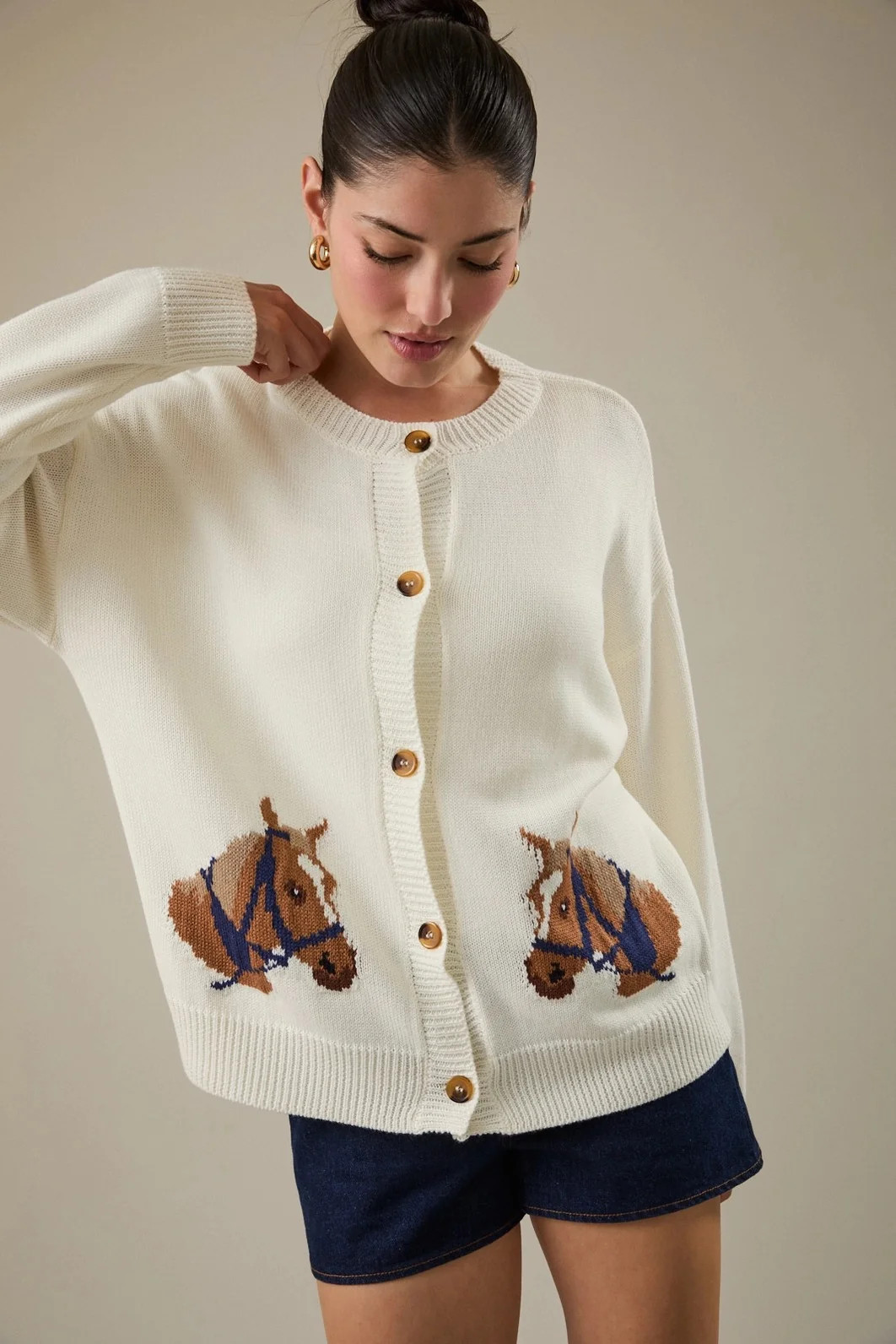 Lightweight Horse Cardigan | Poppy & Pine