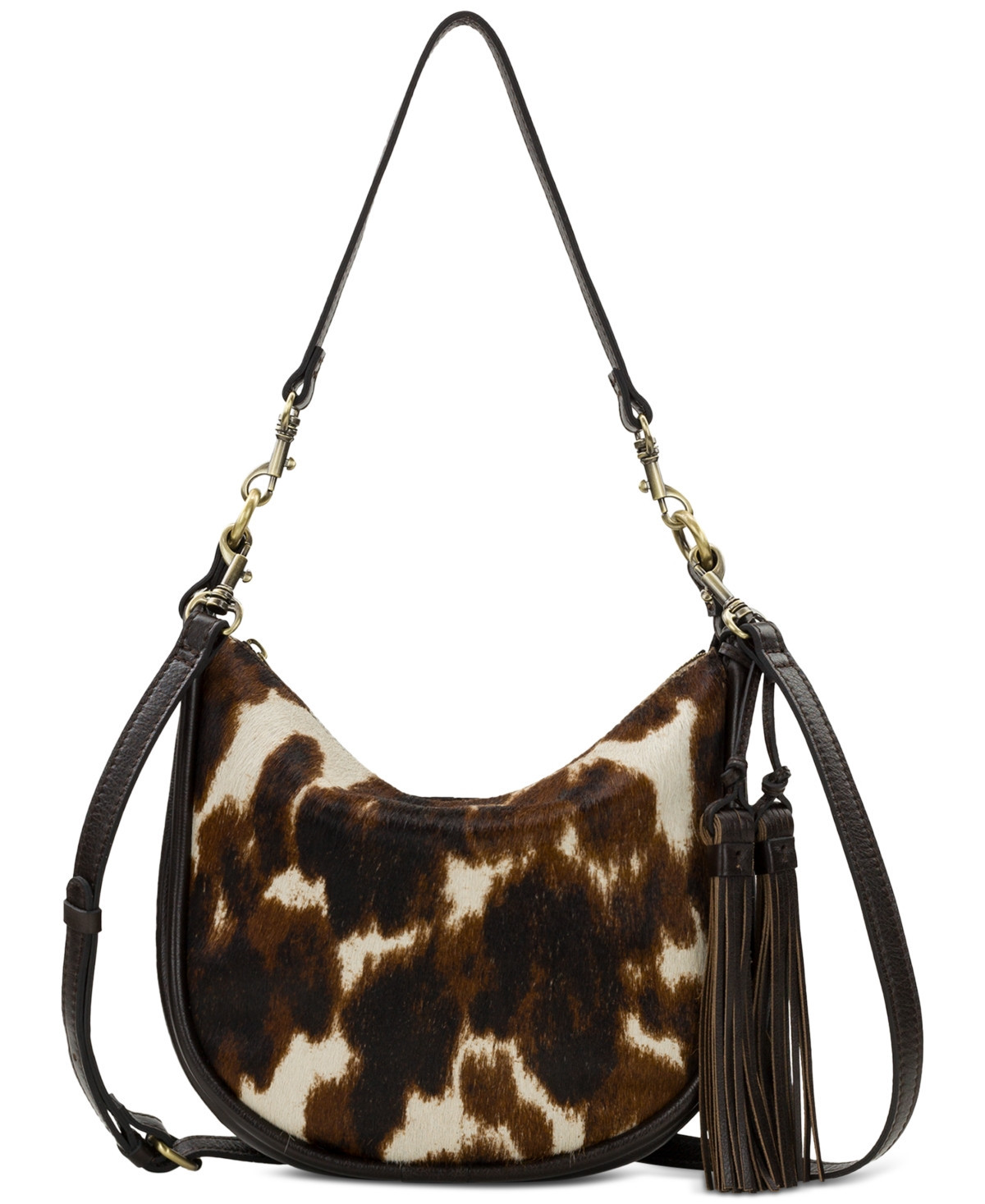 Patricia Nash Calanna Calf Hair Small Hobo Bag - Chocolate | Macy's