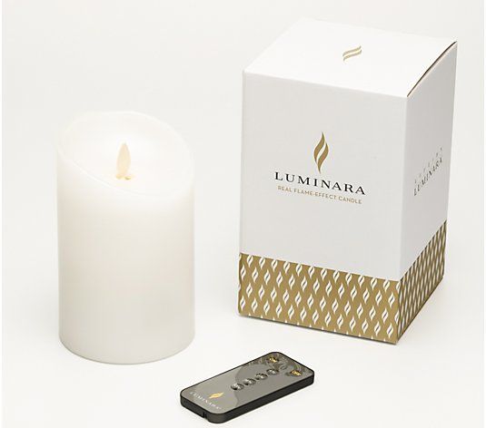 Luminara 5" Unscented Wax Flameless Candle withNew Remote - QVC.com | QVC