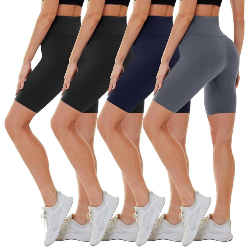 CAMPSNAIL 4 Pack Biker Shorts for Women High Waist - 5"/8" Tummy Control Soft Athletic Yoga Worko... | Amazon (US)
