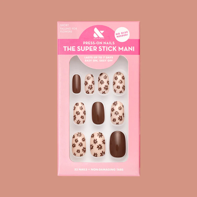 Falling for Flowers | Short | Round - Tab Press-On | Olive & June