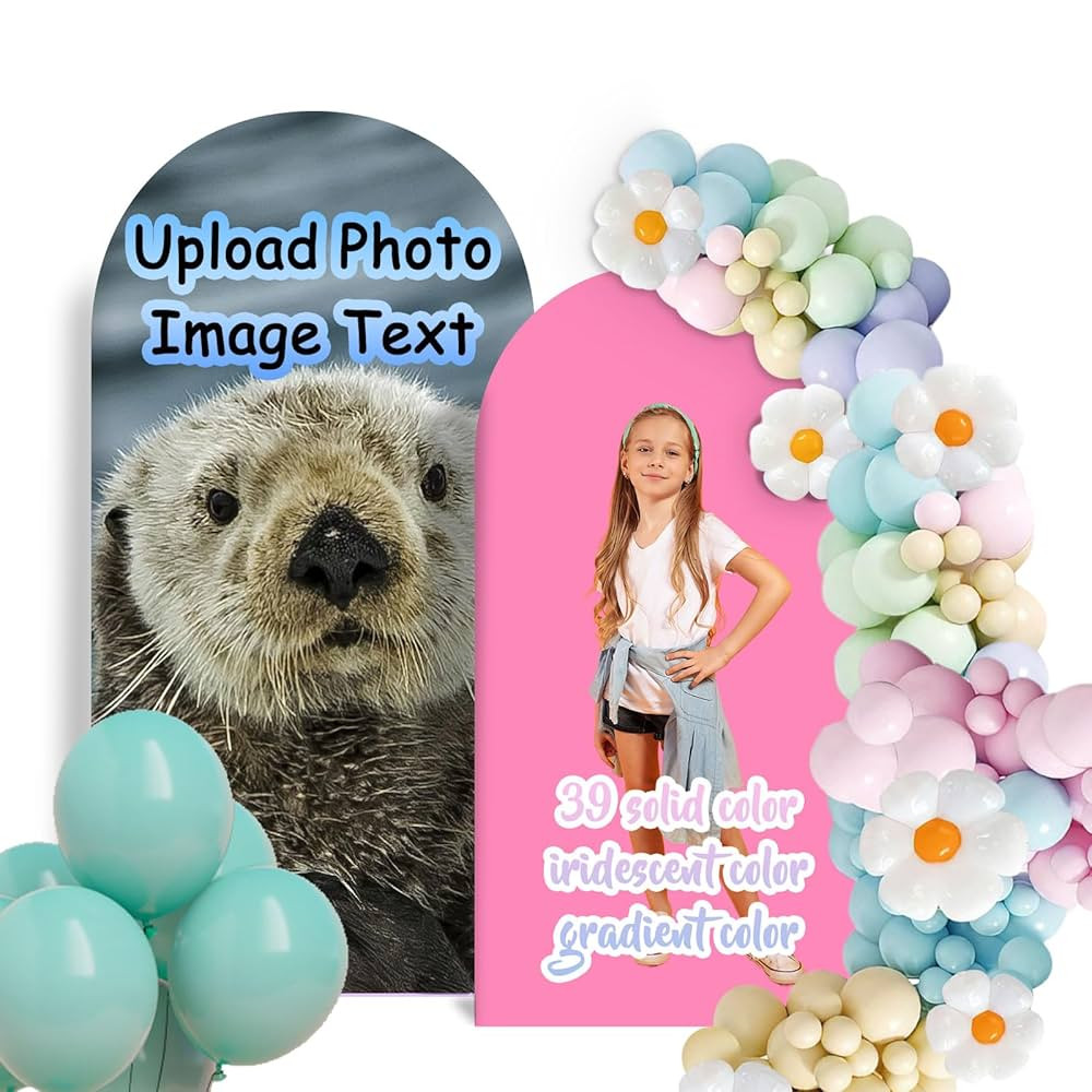 Custom Arch Cover Wedding Birthday 7.2Ft 6.6Ft Personalized Photo Arch Cloth Customized Arch Back... | Amazon (US)