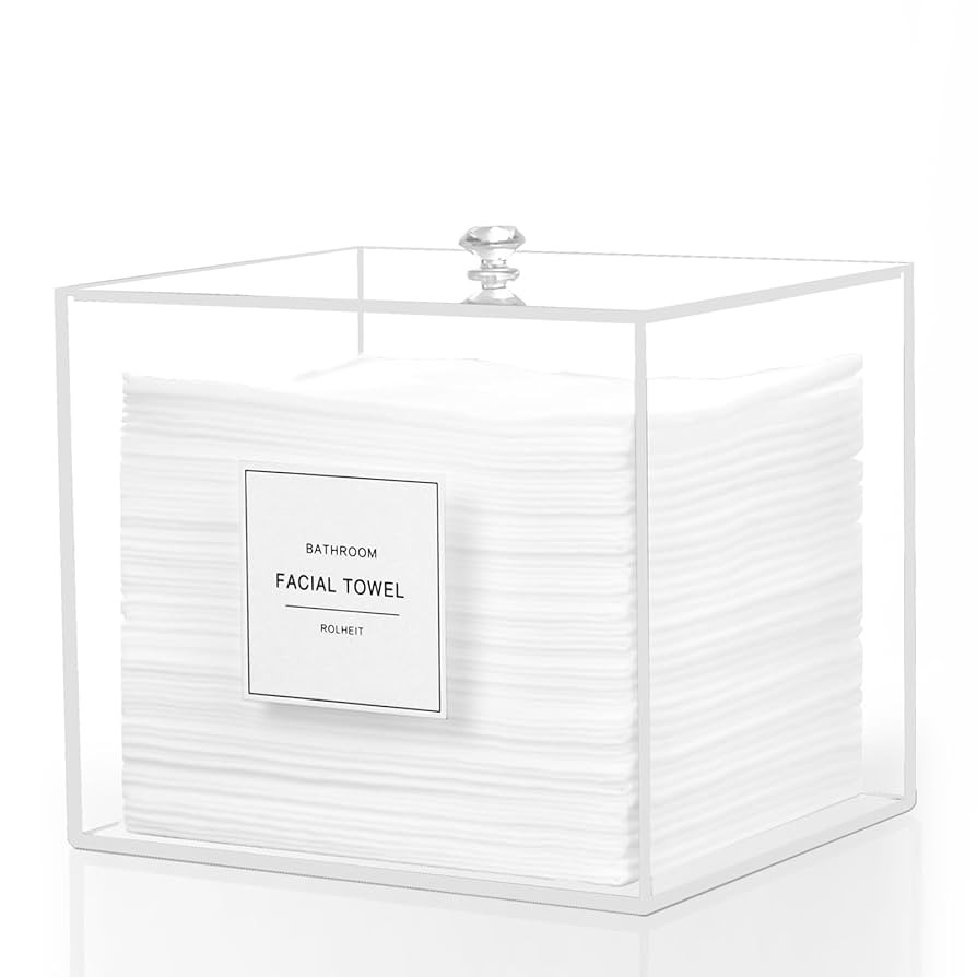 Disposable Face Towel Holder, Acrylic Face Towelettes Storage Box Compatible with Clean Skin Club... | Amazon (US)