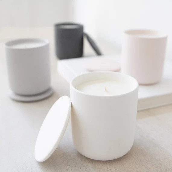10oz Ceramic Soy Candle with Lid-  Hand Poured Soy Candle Birthday Gift Ideas for New Home Housew... | Etsy (US)