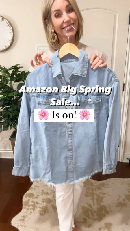 The Amazon Big Spring Sale is on! My Amazon outfit is included. The oversized denim shirt fits true to size and I’m wearing a small. 

Amazon fashion, Amazon big spring sale, over 40, denim shirt

#LTKover40 #LTKfindsunder50 #LTKVideo