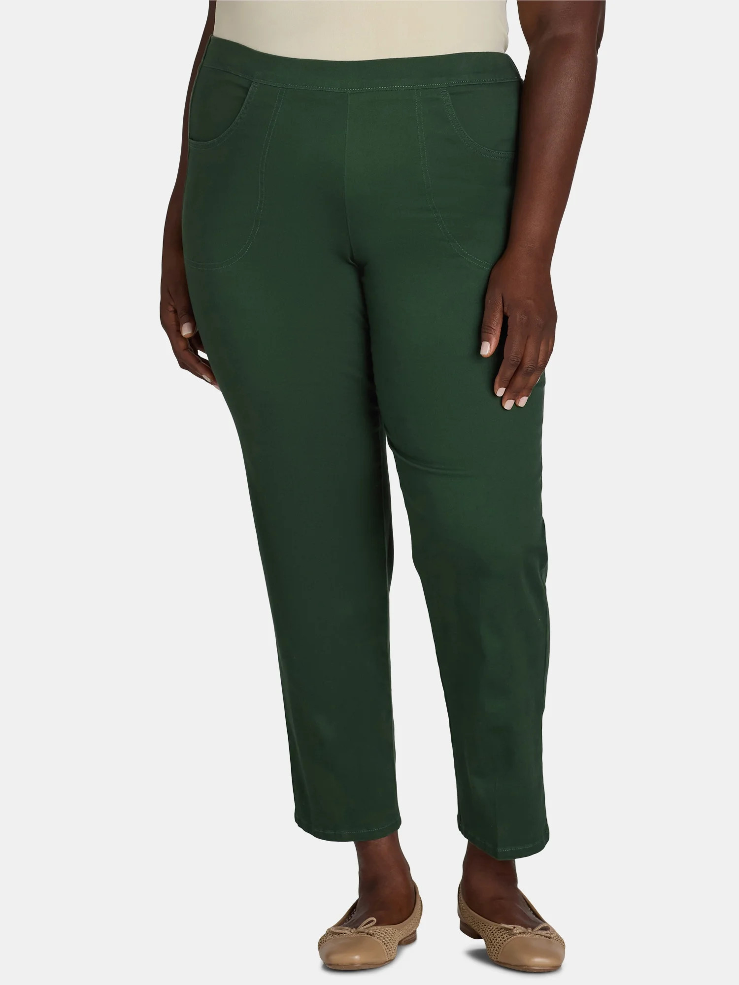 Just My Size Pull On 2-Pocket Pants, Women's Plus and Women's Plus Petite Sizes, Sizes 1X-4X | Walmart (US)