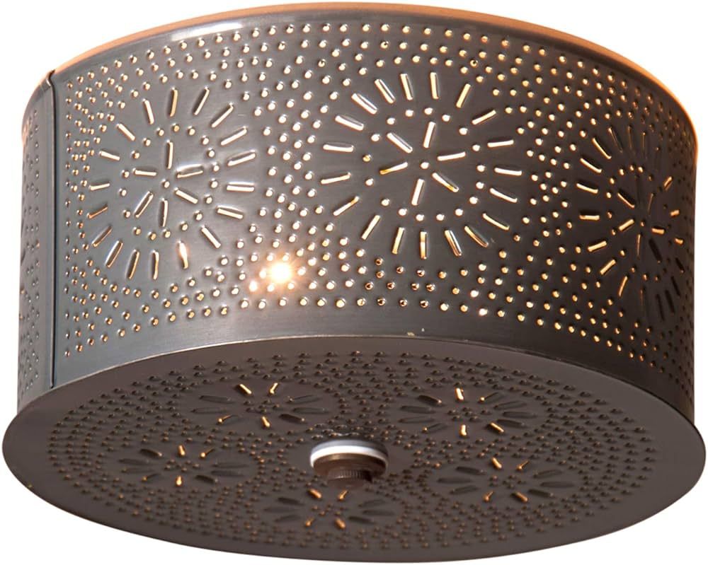 Irvin's Tinware Round Ceiling Light with Chisel in Country Tin | Amazon (US)