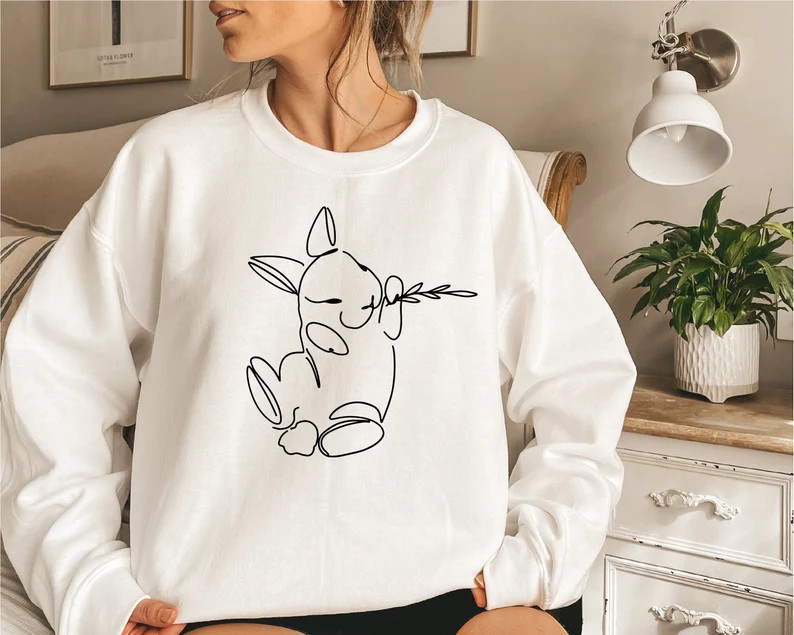 Rabbit Sweatshirt Easter Shirt Bunny Sweatshirt Floral | Etsy | Etsy (US)