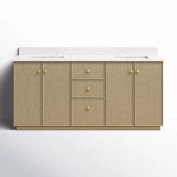 72'' Free Standing Double Bathroom Vanity with Quartz Top | Wayfair North America