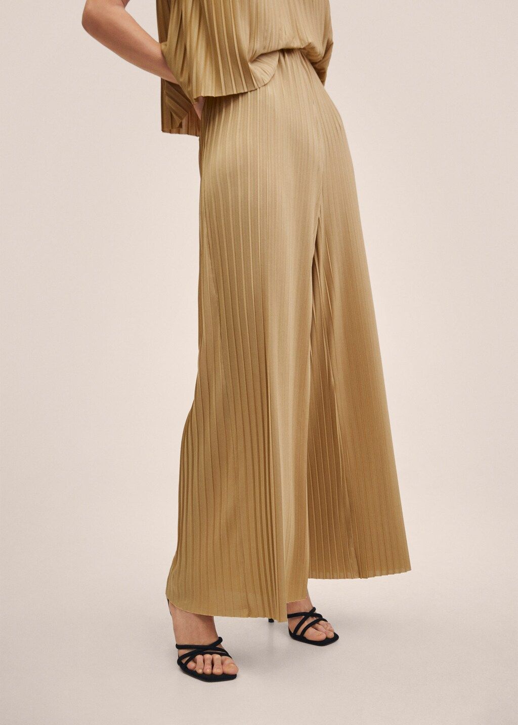 Pleated palazzo pants | MANGO (US)