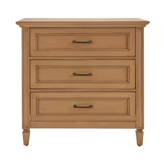 Home Decorators Collection Bonawick Patina Wood 3-Drawer Nightstand (30 in. H x 32 in. W x 19 in.... | The Home Depot