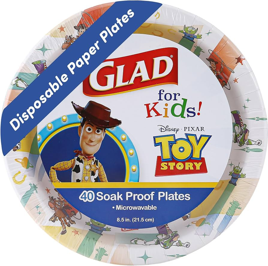 Glad for Kids Disney Pixar Toy Story Disposable Paper Plates for Parties and Everyday Meals, Stur... | Amazon (US)