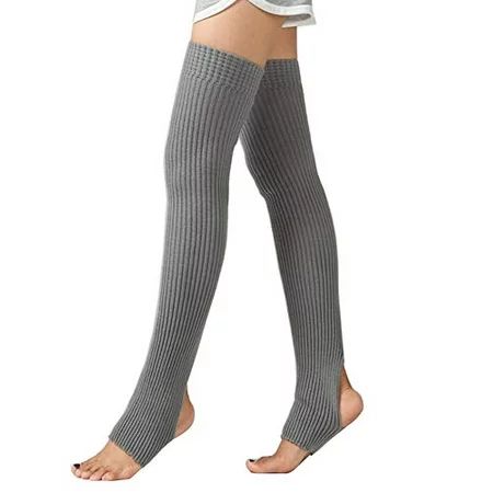 CHUNG Women s Over Knee Thigh High Warm Leg Warmers Stirrup Thermal 80s Long Socks Yoga Ballet Dance | Walmart (US)