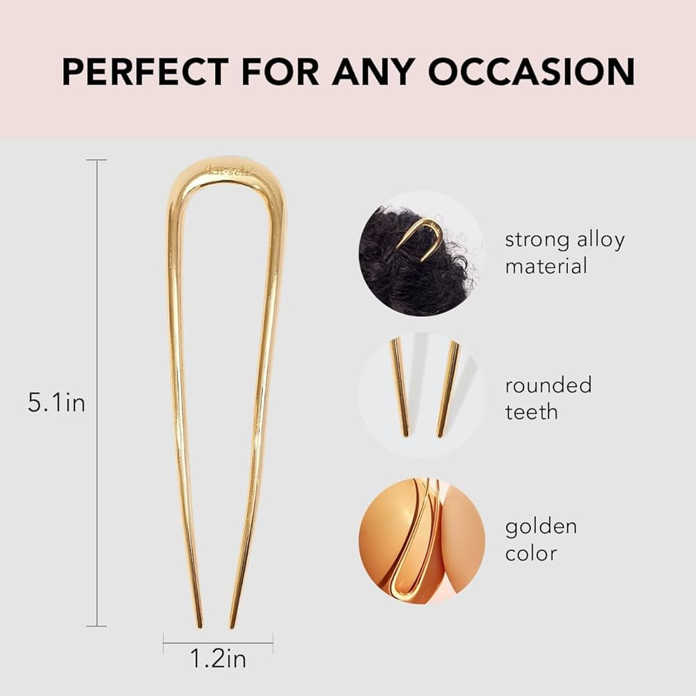 Kitsch French Hair Pin for Women 2pc - Gold | Amazon (CA)