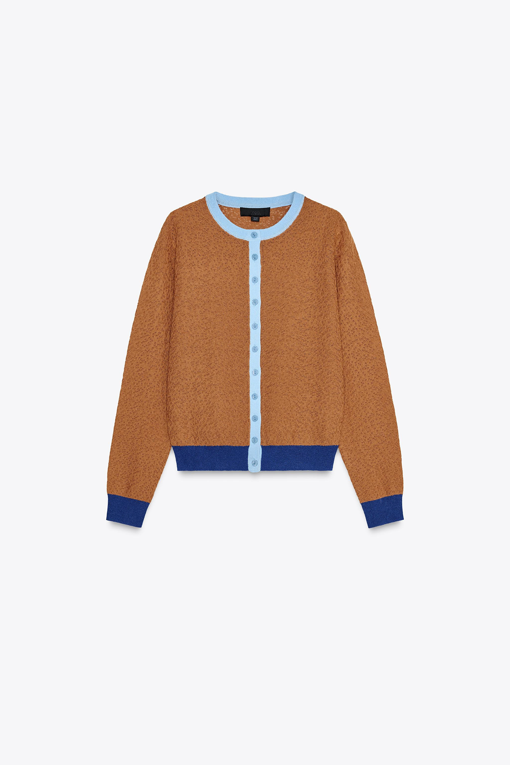 COLOUR BLOCK KNIT JACKET | Zara UK