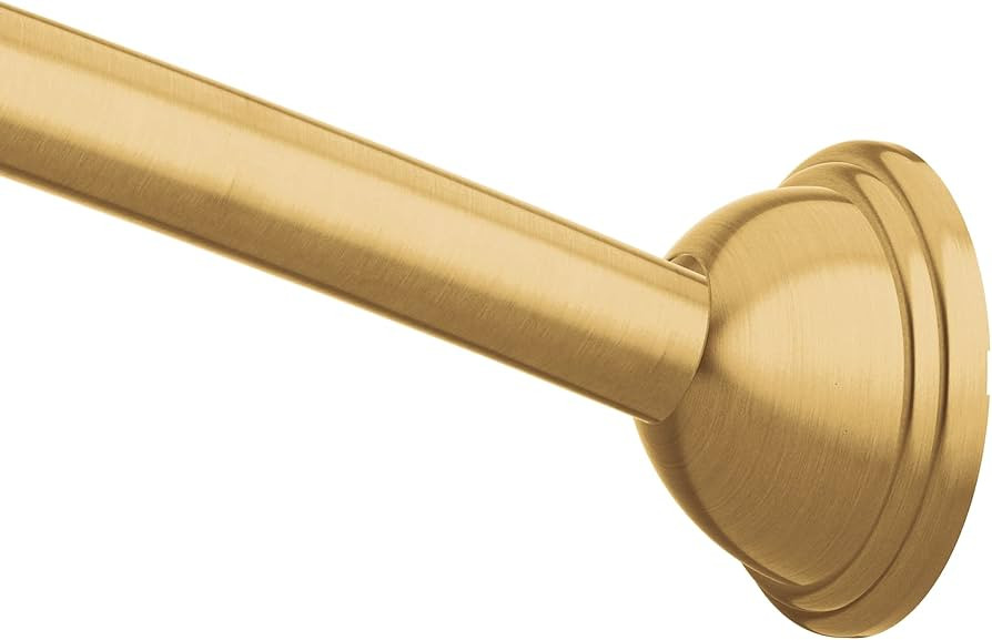 Moen Brushed Gold 54 to 72-Inch Adjustable Single Curved Shower Rod, Wall Mounted Permanent Showe... | Amazon (US)