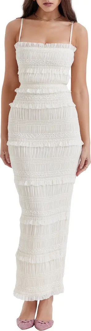 Solana Sequin Smocked & Shirred Cocktail Dress | Nordstrom