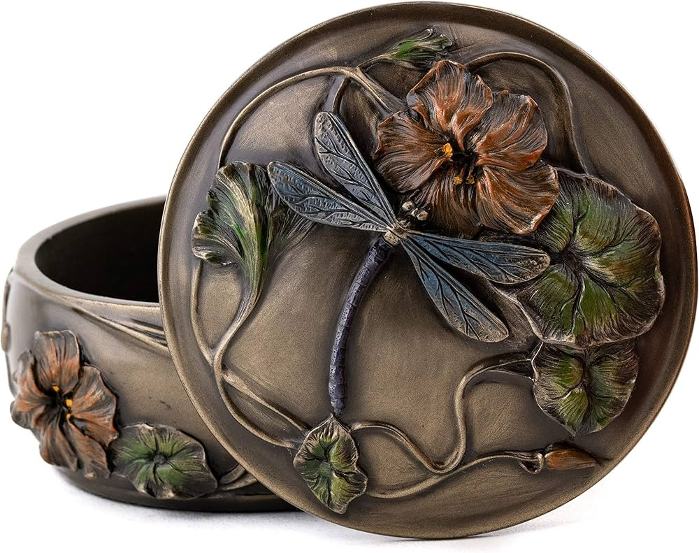 Top Collection Decorative Art Nouveau Dragonfly Jewelry Box - Hand Painted French Keepsake Access... | Amazon (US)