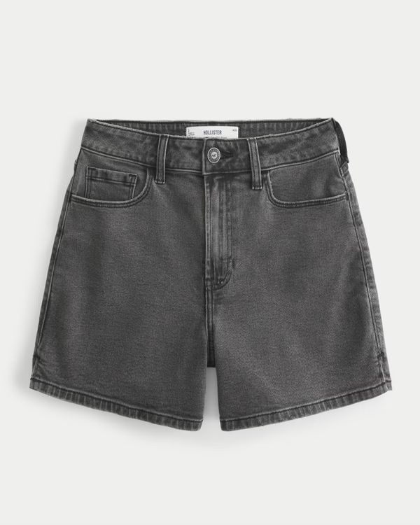 Ultra High-Rise Washed Black 90s Denim Shorts 5" | Hollister (US)