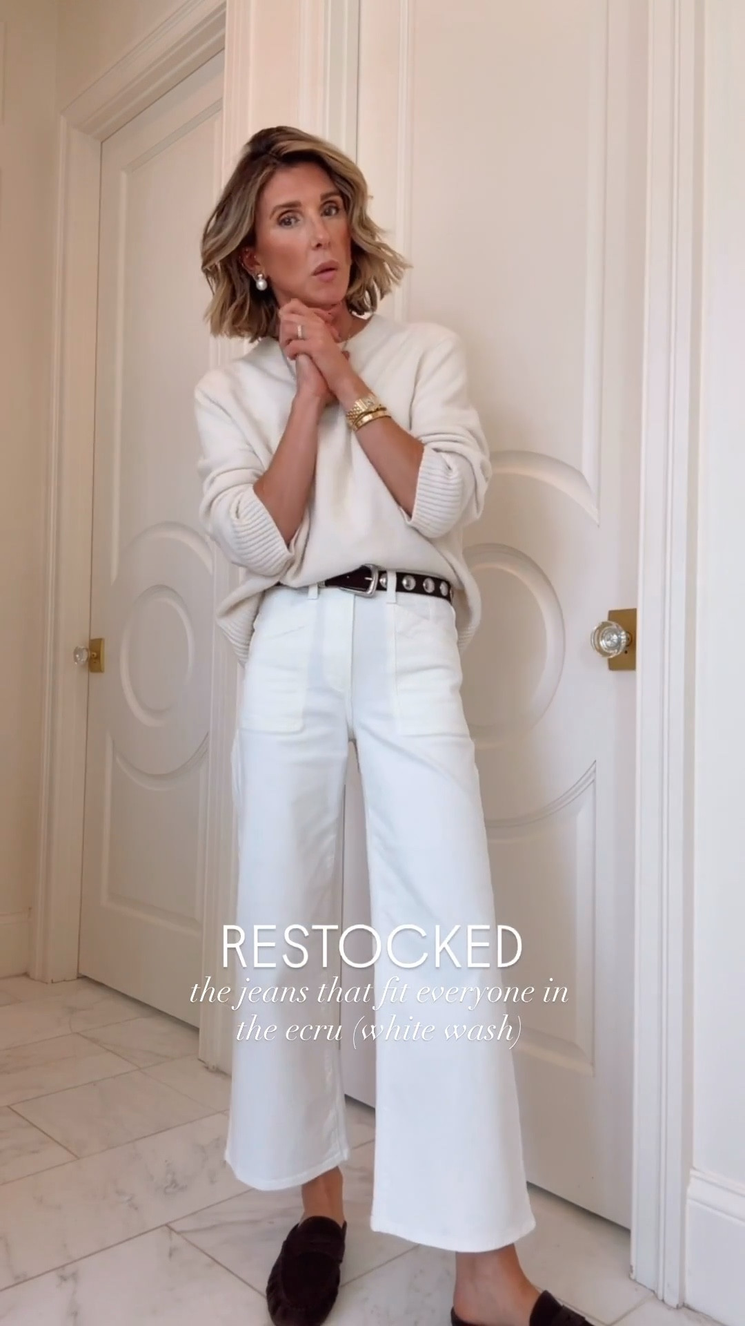 These are the white jeans 🤍 They sold out almost immediately when I first shared, and they’re finally back in stock at Anthropologie. Fit true to size — I’m 5'7 wearing size 25.
#LTKStyle #SpringDenim #EverydayStyle #LTKFinds

#LTKootd