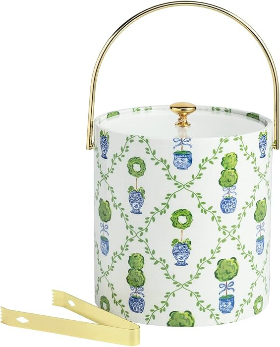 Amazon.com : Mud Pie Boxwood Vinyl Ice Bucket : Home & Kitchen | Amazon (US)