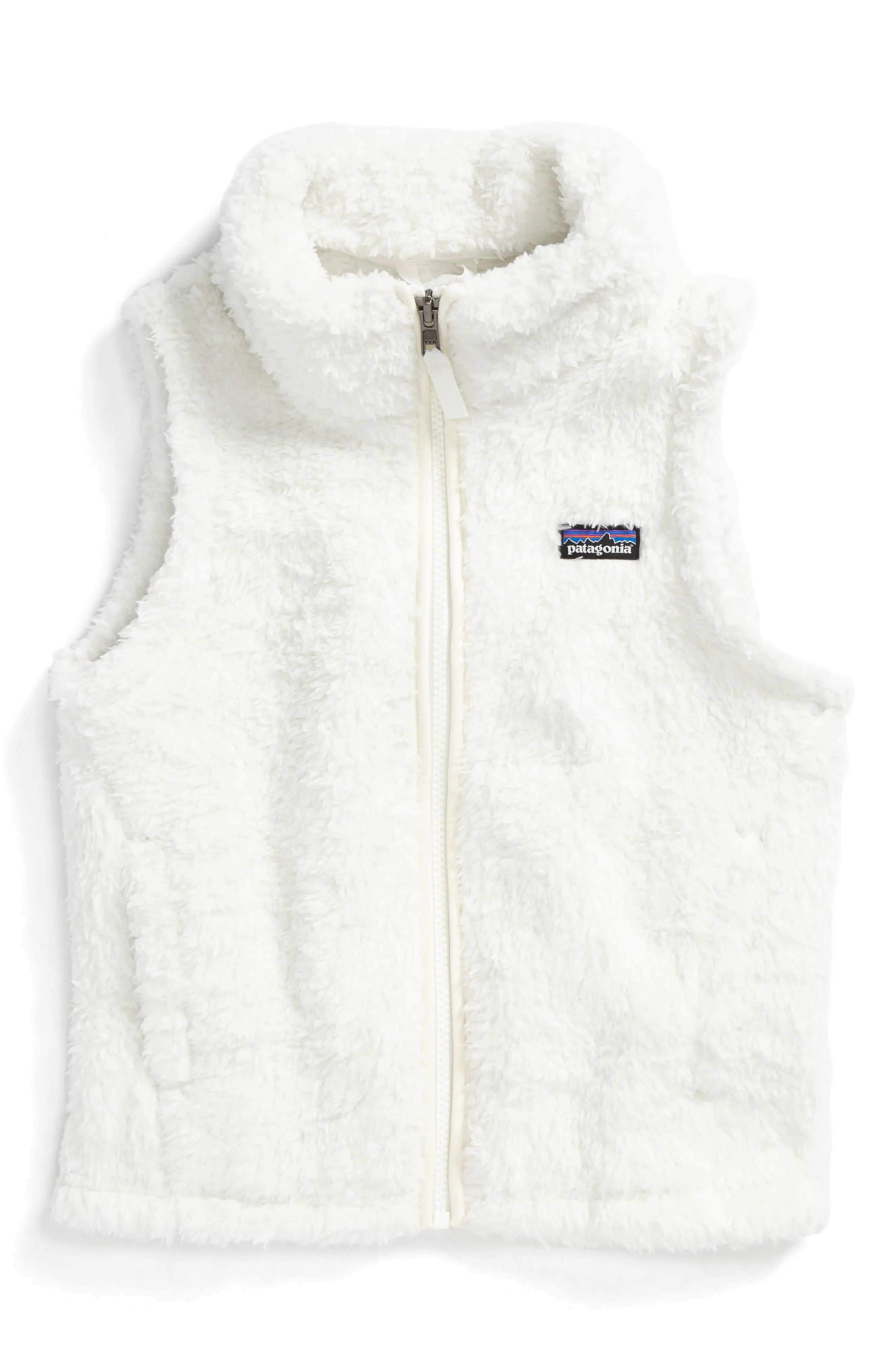 Girl's Patagonia Los Gatos Fuzzy Fleece Vest, Size XS (5-6) - White | Nordstrom