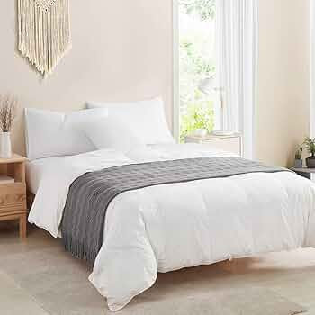 BOURINA Dark Grey Throw Blanket 50 x90 Inches Throw Textured Solid Soft Sofa Throw Bed Runner Cou... | Amazon (US)