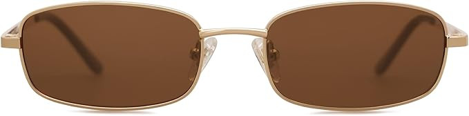 SOJOS Small Y2k Narrow Rectangle Sunglasses Womens Mens Retro 80s 90s Skinny Sunnies SJ1187 | Amazon (US)
