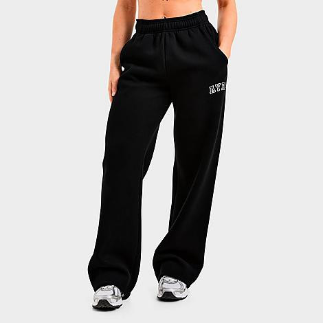 AYBL Women's Varsity 2.0 Oversized Straight Leg Jogger Pants in Black Size: Medium | Finish Line (US)