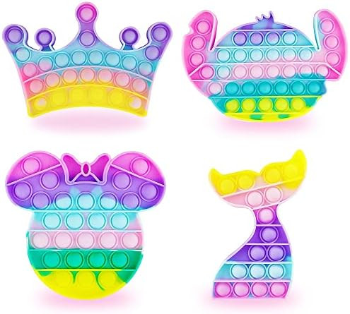 Woplagyreat 4 Pack Pop Popper Toy, Squeeze Sensory Bubble Anxiety Stress Relief Kid Girls, Macaron R | Amazon (US)