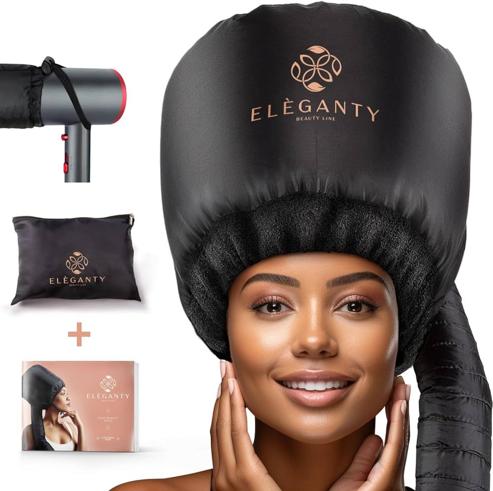 Eleganty Bonnet Hairdryer Attachment with Integrated Elastic Headband That Reduces Heat Around Ea... | Amazon (US)