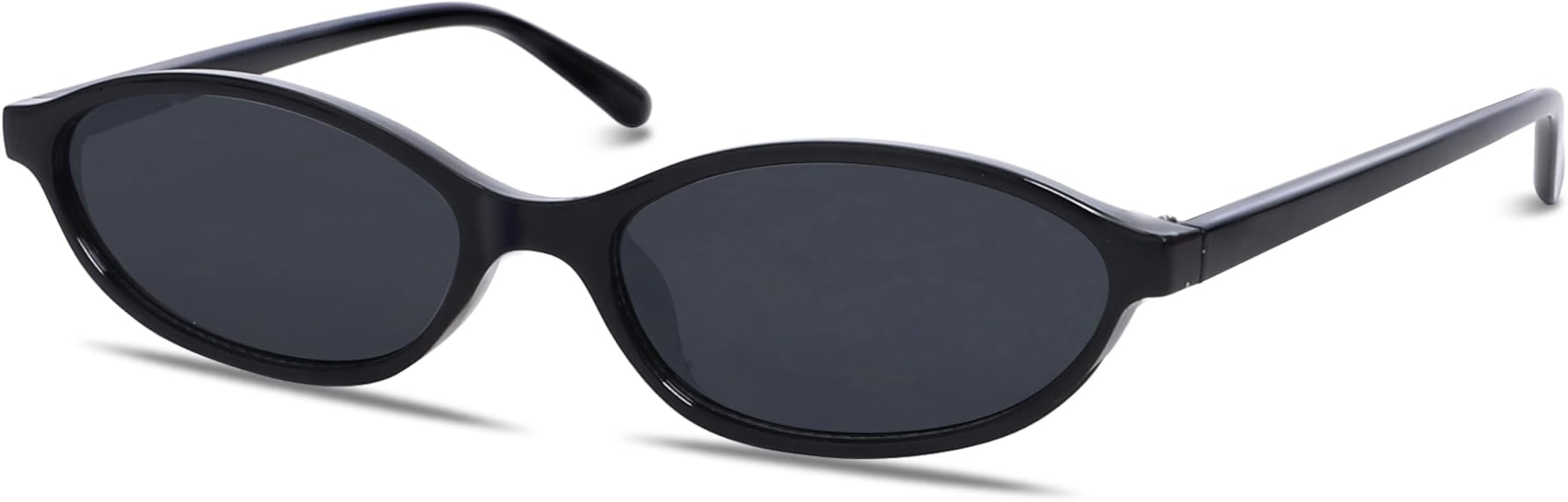 Retro Oval Sunglasses for Women Chic Cat Eye 90s Sunnies Lightweight Narrow Shades Trendy UV prot... | Amazon (US)