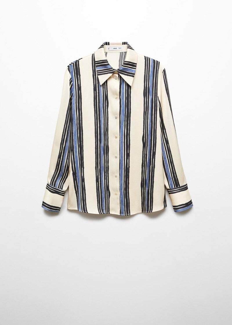 Satin striped shirt -  Women | Mango USA | MANGO (US)