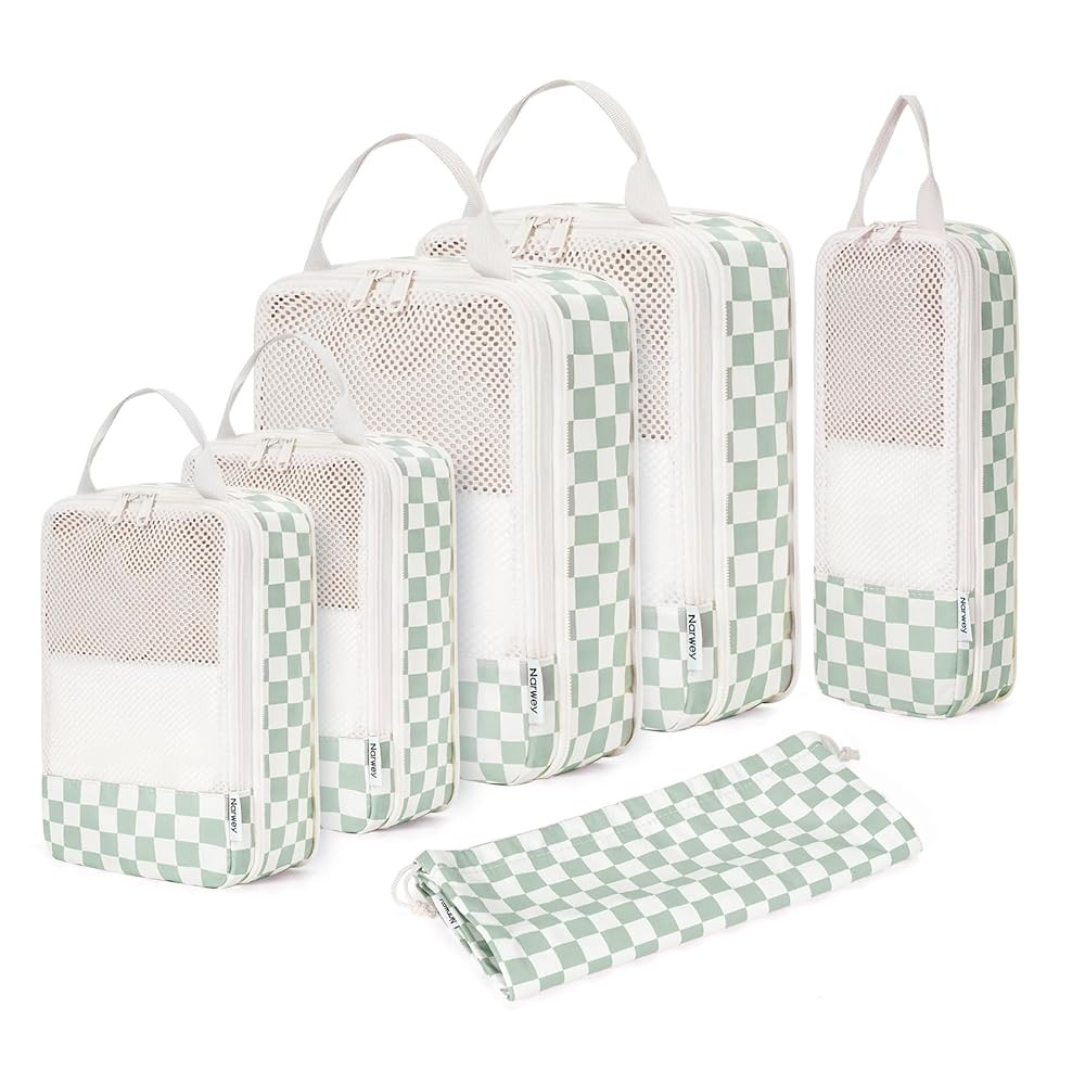 Narwey 6 Set Compression Packing Cubes Travel for Carry on Women, Packing Organizers Bag for Back... | Amazon (US)