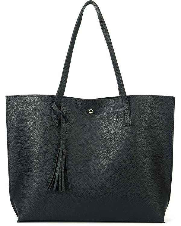 Nodykka Women Tote Bags Top Handle Satchel Handbags PU Faux Leather Tote Bag with Tassel Shoulder... | Amazon (US)